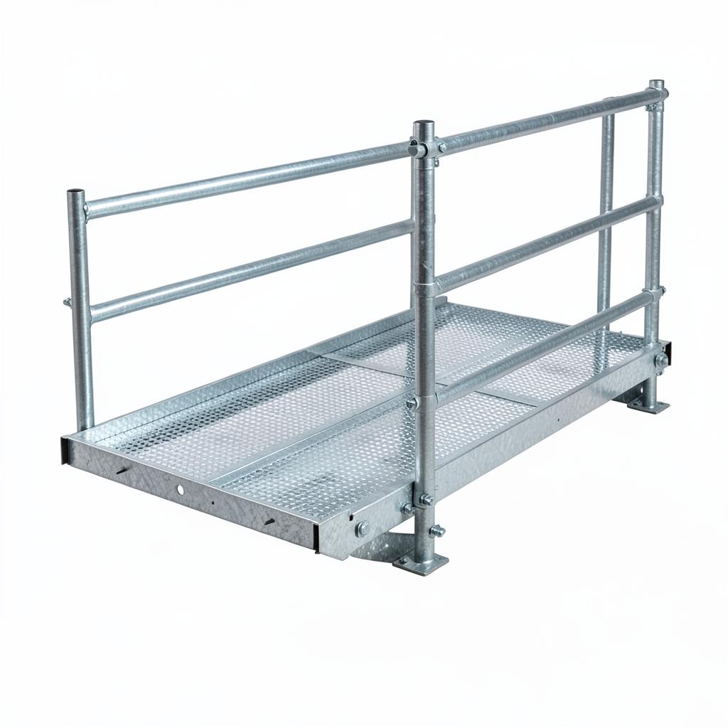 Terraza de seguridad galvanizada con barandas para andamio